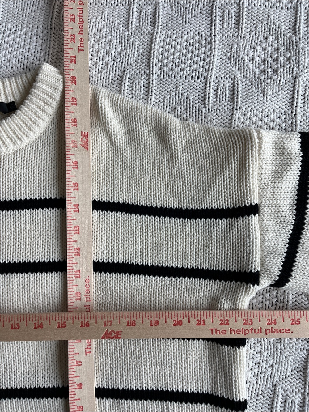 Jenni Kayne  Chloe Striped Cotton Crewneck Sweater in Ivory Black Sz M - Picture 8 of 10